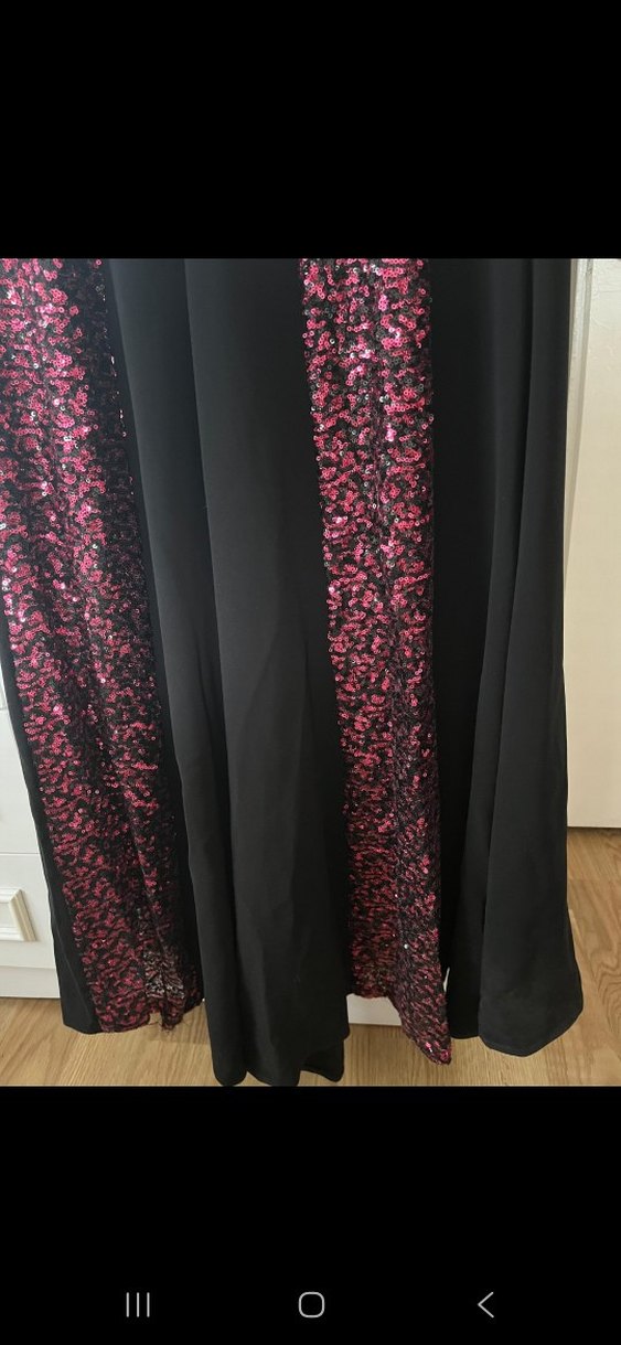 Uzun Pembe Yılan Desenli V Yakalı Elbise - Görsel 5