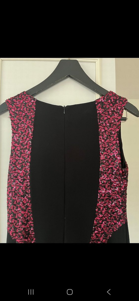 Uzun Pembe Yılan Desenli V Yakalı Elbise - Görsel 3