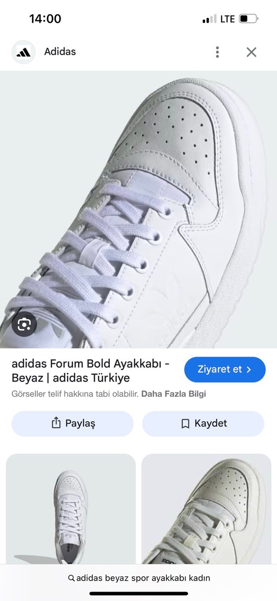 adidas Forum Bold W Kadın Beyaz Spor Ayakkabı - Görsel 3