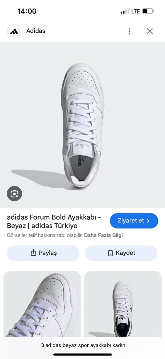 adidas Forum Bold W Kadın Beyaz Spor Ayakkabı - Görsel 2