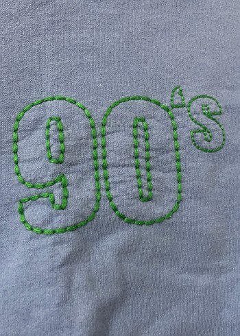 Mavi Oversize 90s Baskılı Sweatshirt - Görsel 3