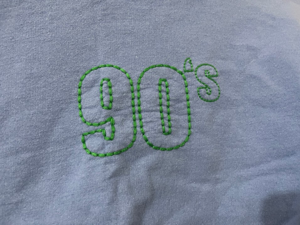 Mavi Oversize 90s Baskılı Sweatshirt - Görsel 3