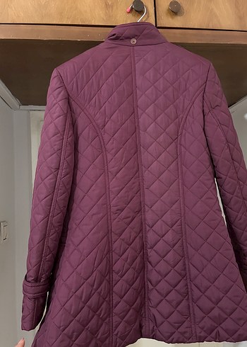 Bordo Düğmeli Kadın Mont - Görsel 3