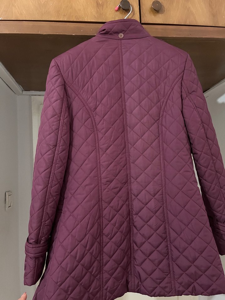 Bordo Düğmeli Kadın Mont - Görsel 3