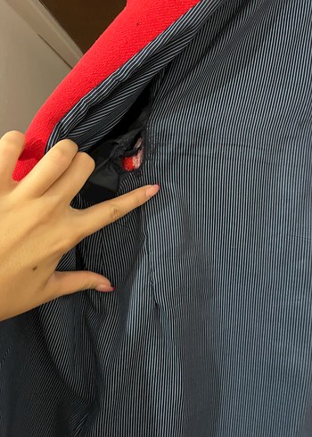 Düğmeli Kırmızı Midi Kadın Kaban - Görsel 2