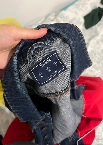 Düğmeli Kadın Mavi Kot Ceket - Görsel 3