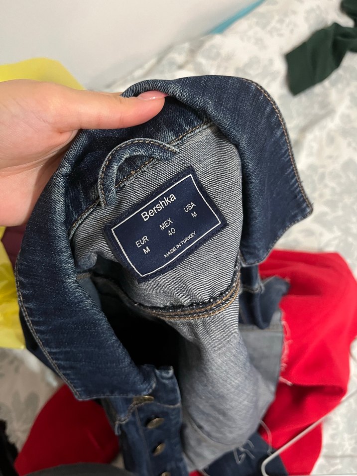 Düğmeli Kadın Mavi Kot Ceket - Görsel 3