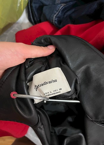 Kadın Siyah Deri Biker Ceket - Görsel 5