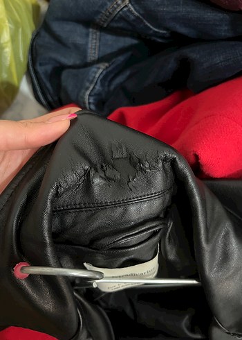 Kadın Siyah Deri Biker Ceket - Görsel 4