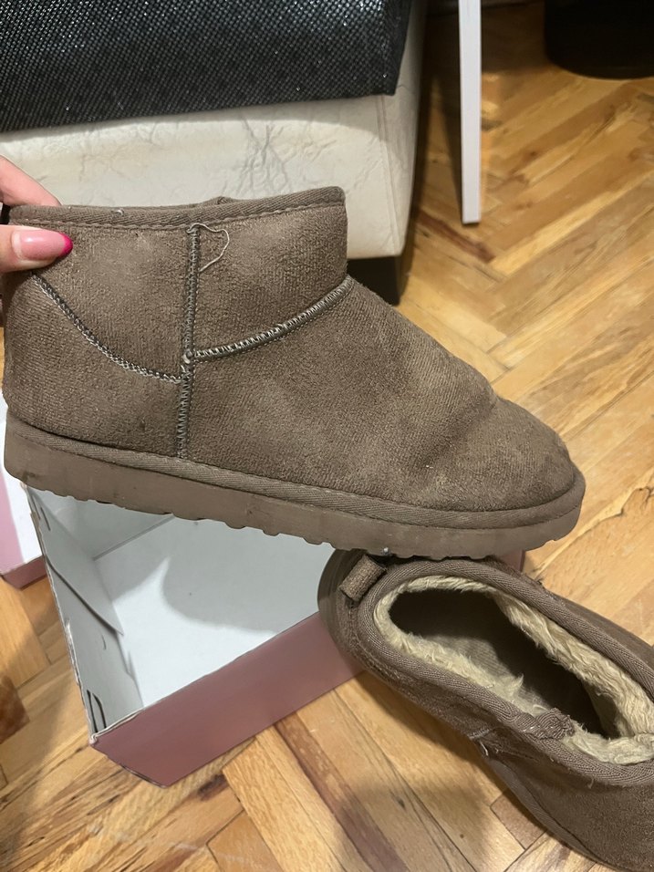 Kahverengi Süet Kürklü Kadın Dolgu Topuk Bot - Görsel 2