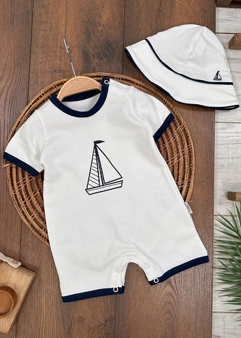 HelloBaby Bebek Erkek Kısa Kollu Pamuklu 2li set Tulum