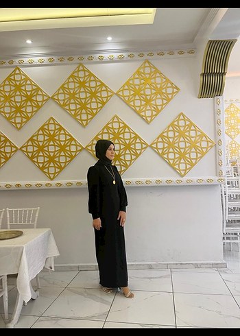 36 Beden siyah Renk simli kumaş Siyah Uzun Kol Elbise 36 38 beden uyumlu