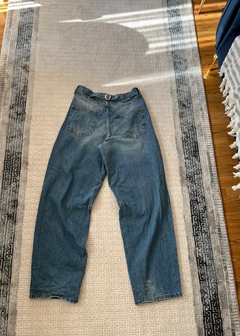 Diğer Mavi Loose Fit Midi Kadın Kot Pantolon