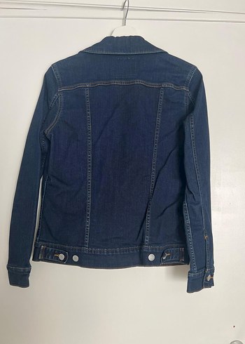 s Beden mavi Renk Kadın Koyu Mavi Düğmeli Denim Ceket