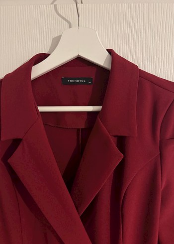 Trendyol Bordo ceket elbise - Görsel 4