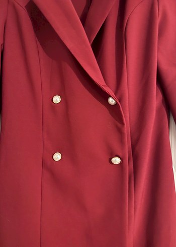 Trendyol Bordo ceket elbise - Görsel 3