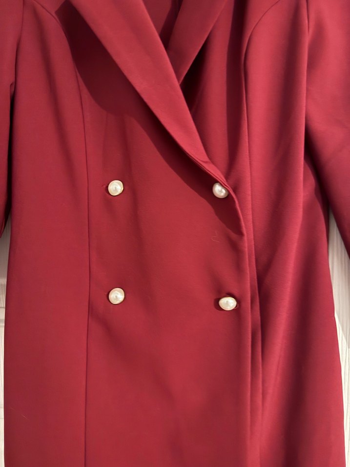 Trendyol Bordo ceket elbise - Görsel 3