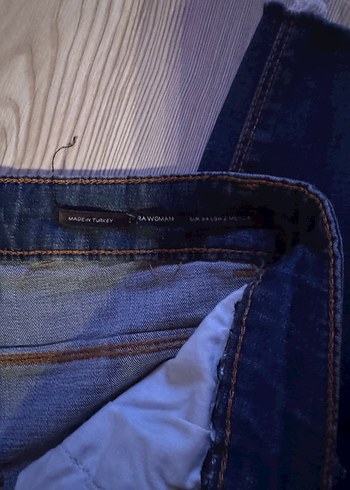 Kadın Lacivert Midi Boy Dar Kesim Denim Pantolon - Görsel 2