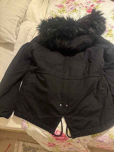 Zara siyah parka mont - Görsel 8