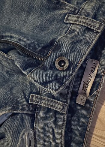 Kadın mavi Düğmeli Salaş Midi Kot Pantolon - Görsel 3