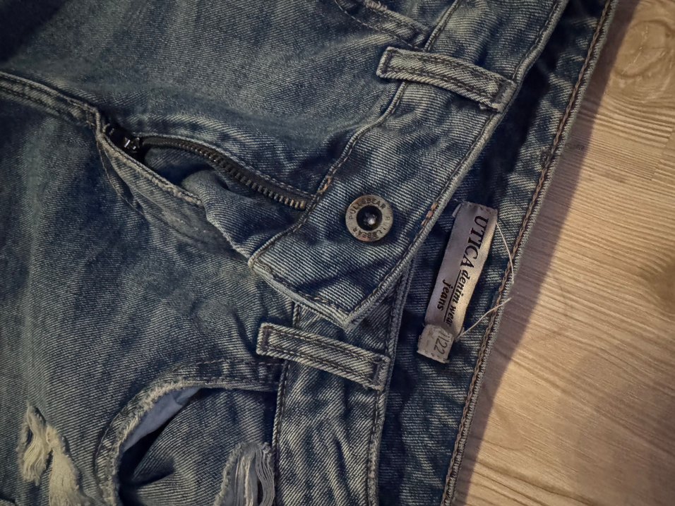 Kadın mavi Düğmeli Salaş Midi Kot Pantolon - Görsel 3