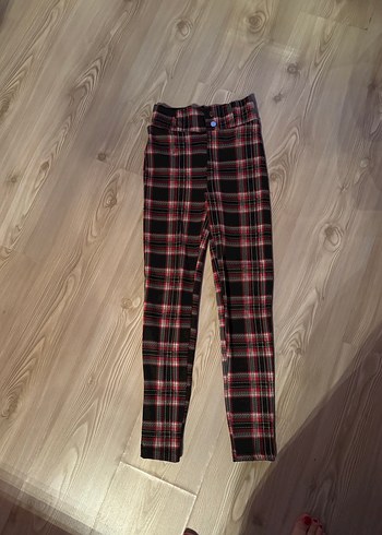 Kadın Çok Renkli Kareli Kumaş Pantolon - Görsel 3