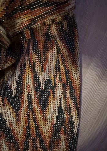 Kahverengi Bel Bağlamalı Kadın İspanyol Paça Pantolon - Görsel 4