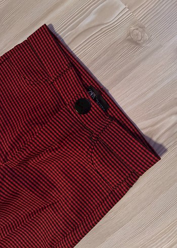 Bordo Düğmeli Kadın Kumaş Pantolon - Görsel 3