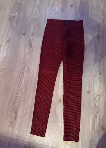 Bordo Düğmeli Kadın Kumaş Pantolon - Görsel 2