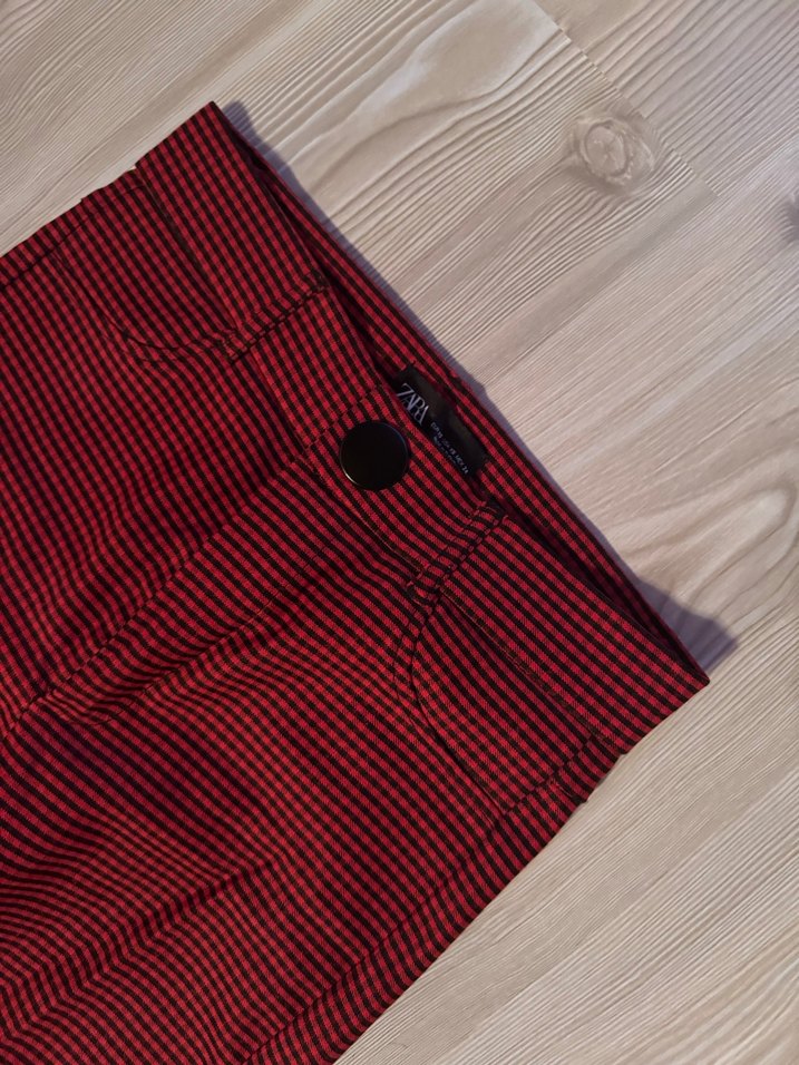 Bordo Düğmeli Kadın Kumaş Pantolon - Görsel 3