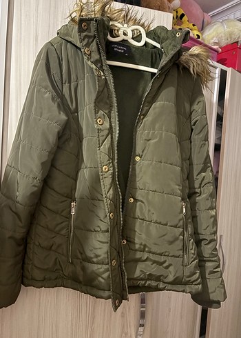 Gri Kadın Midi Kışlık Mont Kürklü Kapüşonlu - Görsel 2