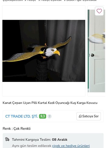 Kanat Çırpan Pilli Kartal Kedi Oyuncağı - Görsel 4
