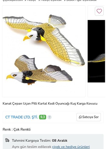 Kanat Çırpan Pilli Kartal Kedi Oyuncağı - Görsel 2