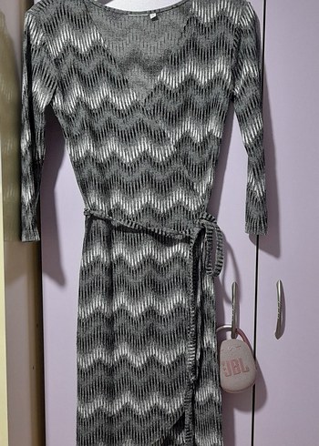 Gri Örgü Uzun midi mini kısa Kadın Elbise - Görsel 2