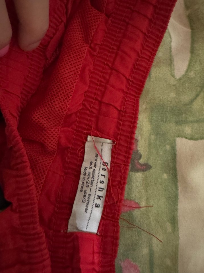 Düğmeli Kırmızı Erkek Deniz Şort - Görsel 2