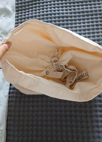 Stradivarius Keten Bej Kadın Çanta - Görsel 5