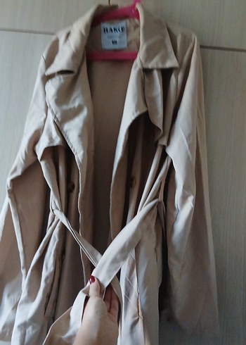 Bej Uzun Kadın Trençkot - Görsel 6