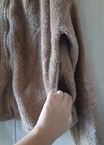 xs Beden Bej Peluş Kadın Ceket