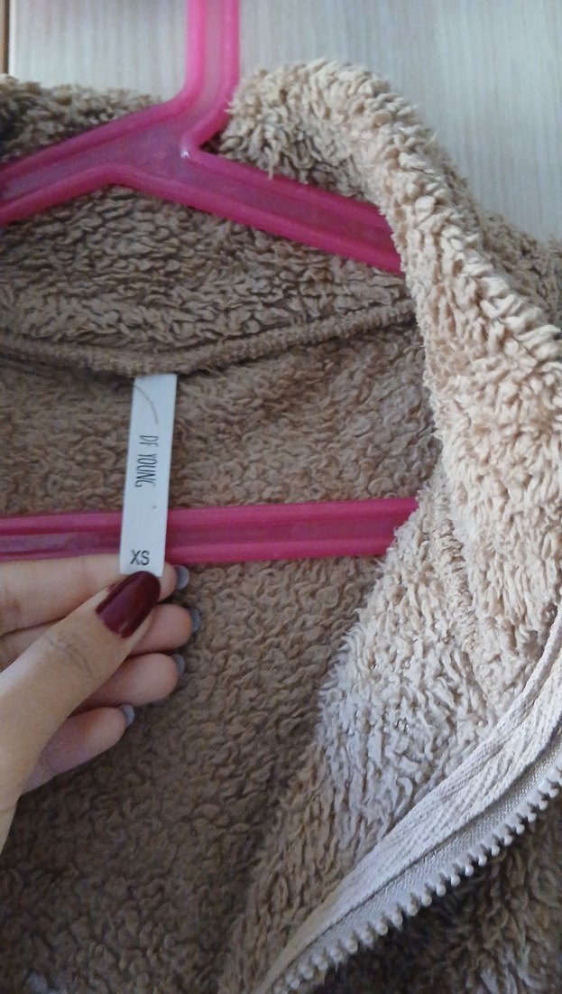 Bej Peluş Kadın Ceket - Görsel 5