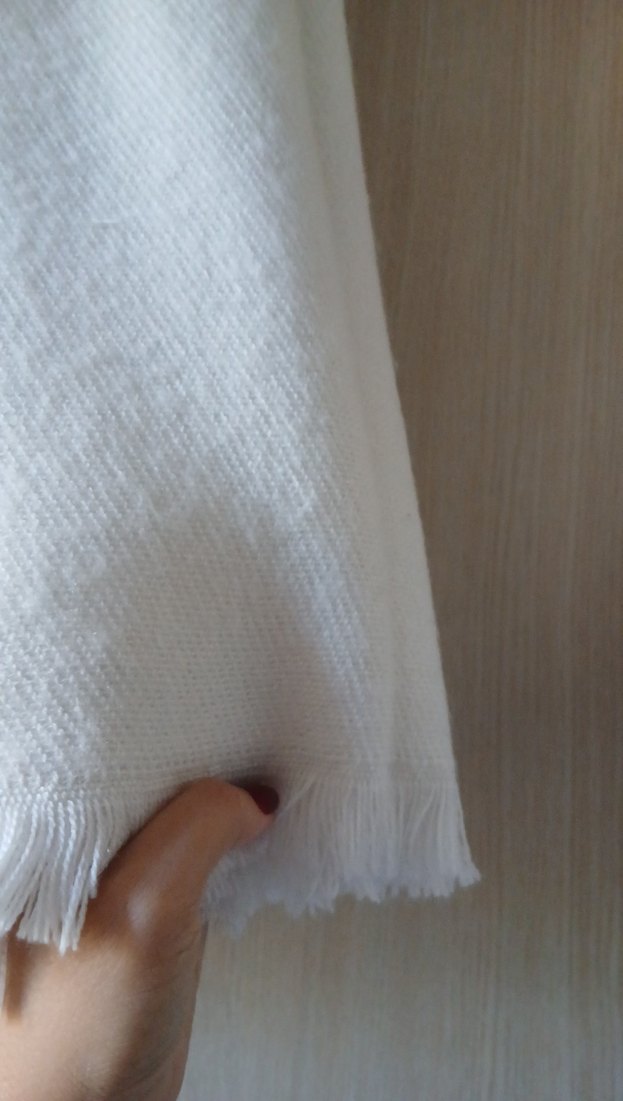 Kadın Beyaz bordo 2li Rahat Drape Şal - Görsel 3