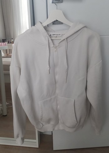 Koton Kadın Gri Kapüşonlu Fermuarlı Sweatshirt