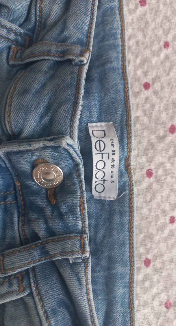 Defacto Skinny Jean Mavi Kadın  Boy Denim Pantolon - Görsel 4