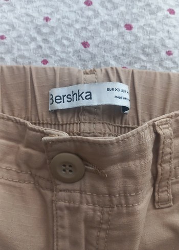 Bershka Bershka Bej Bol Kesim Kadın Kargo Pantolon