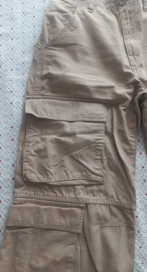 Bershka Bej Bol Kesim Kadın Kargo Pantolon - Görsel 5