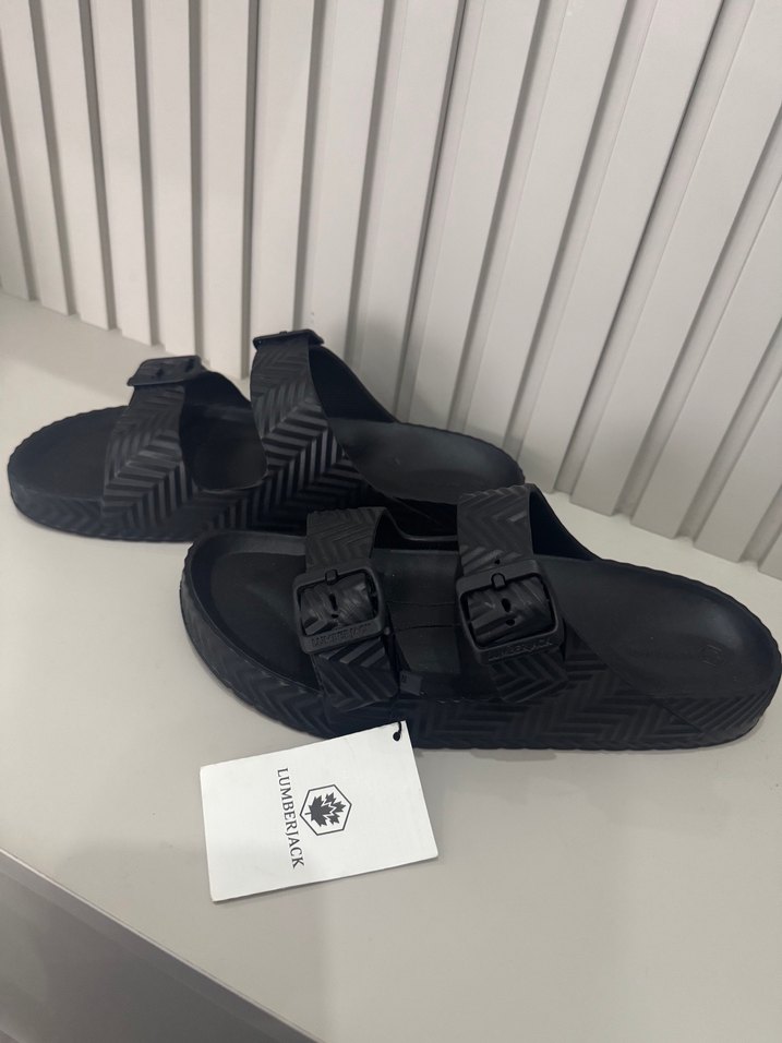 Erkek Siyah Tokalı Kauçuk Terlik - Görsel 2