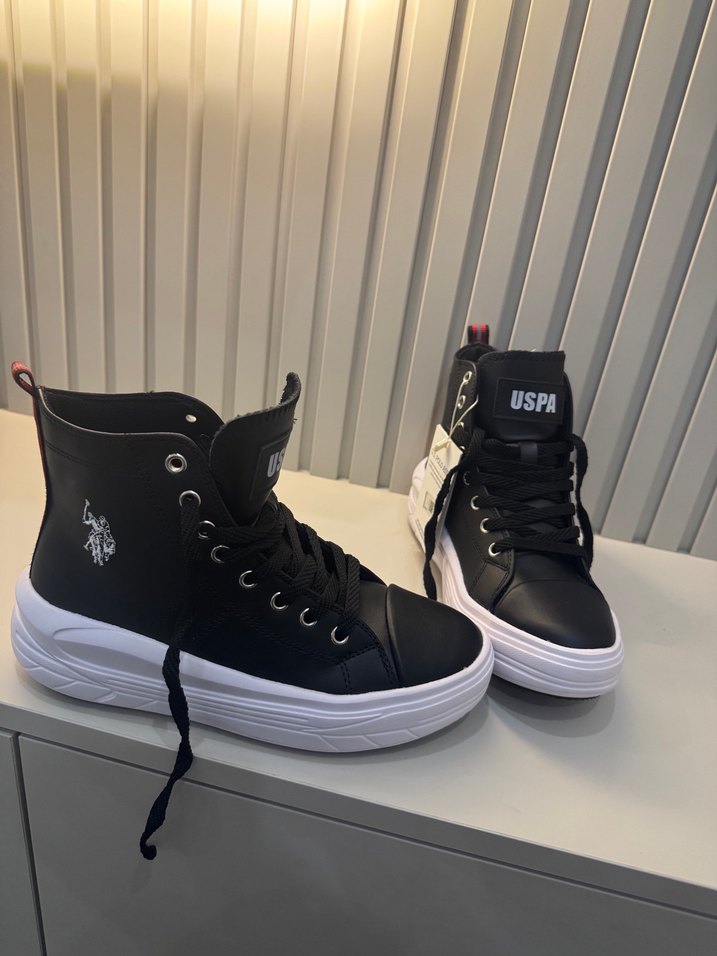 Siyah Platform Topuklu Spor Kadın Ayakkabı - Görsel 2