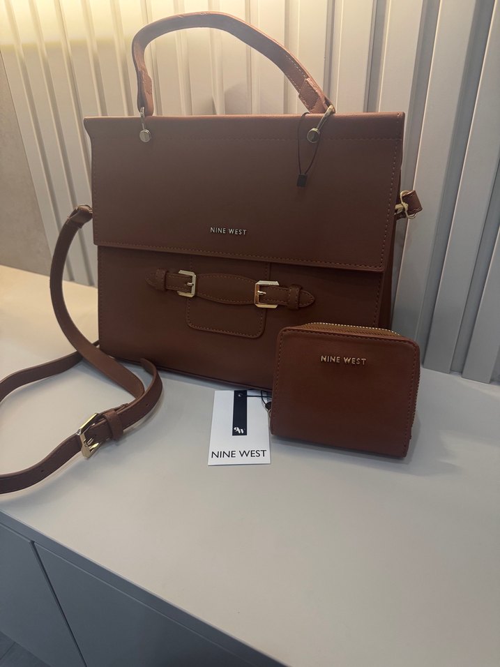 Nine West Kahverengi Deri Kadın Çanta - Görsel 4