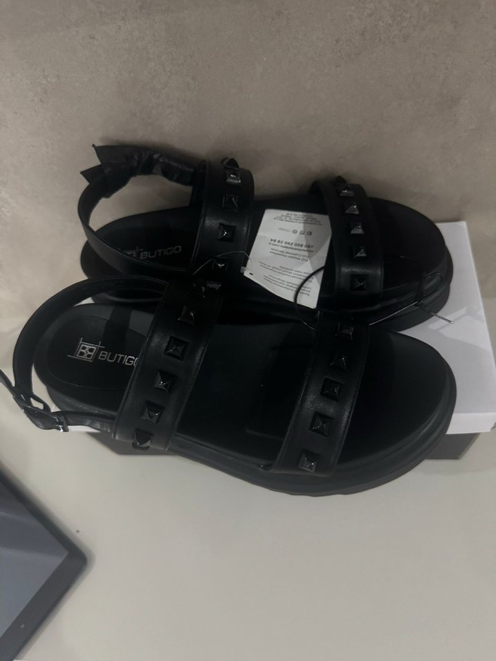 Siyah Kadın Sandalet - Görsel 2