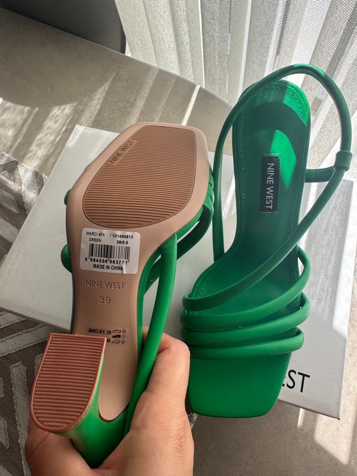 NINE WEST Parlak Yeşil Tokalı Kadın Topuklu ayakkabı - Görsel 5