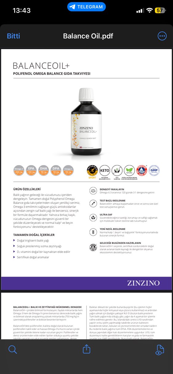 1 Aylık ürün Zinzino Balance Oil+ Viva ve Zinobiotic Takviye Set - Görsel 5